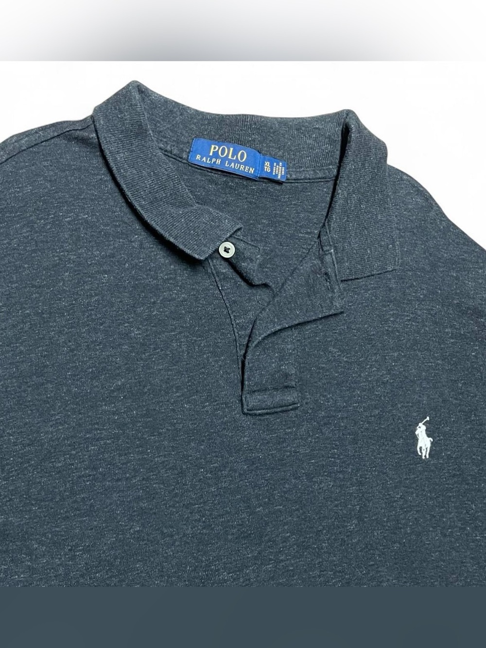 Polo Ralph Lauren Polo Shirt Men’s XL Dark Gray White Pony Short Sleeve Cotton